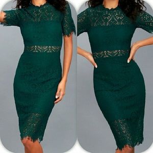 Lulus Green Lace Dress